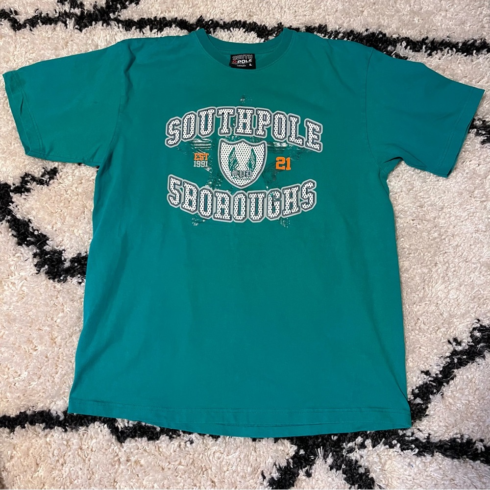 Southpole Shirt Green Logo Vintage Y2K Crewneck Men's Large